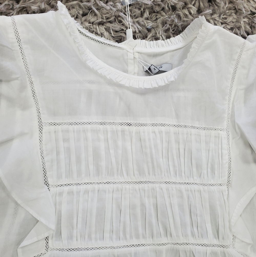 NWT Rails White Linen Top Size Medium - Picture 4 of 9
